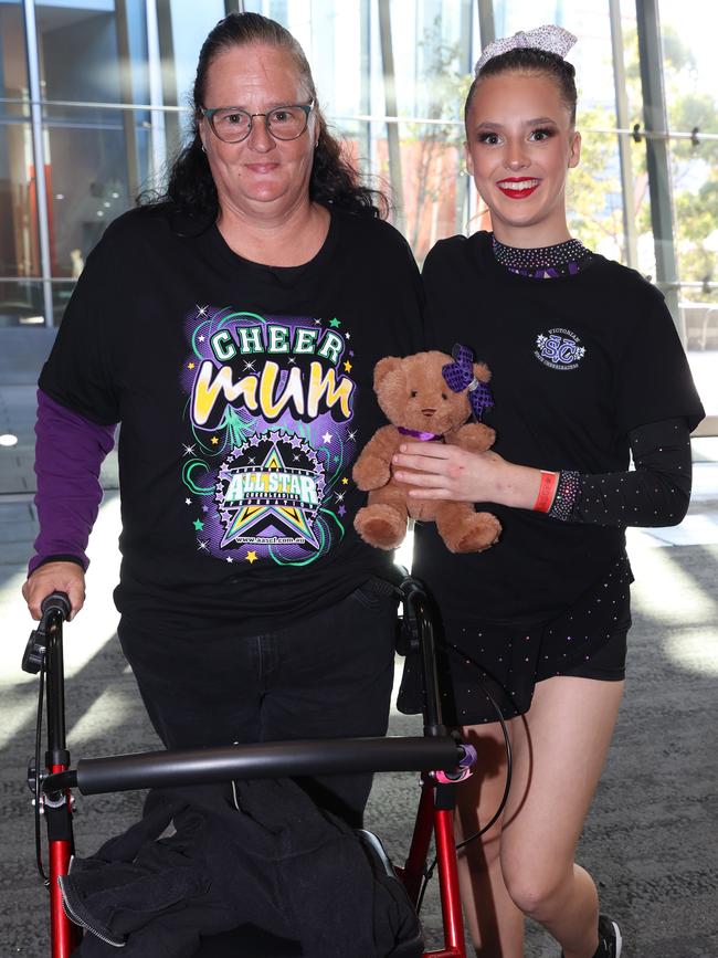 MELBOURNE, AUSTRALIA - JUNE 30 2024Angela Leishmann and Sarah-Rose attend the All Star Cheerleading Federation Winterfest competition held at the Melbourne Convention and Exhibition Centre.Picture: Brendan Beckett