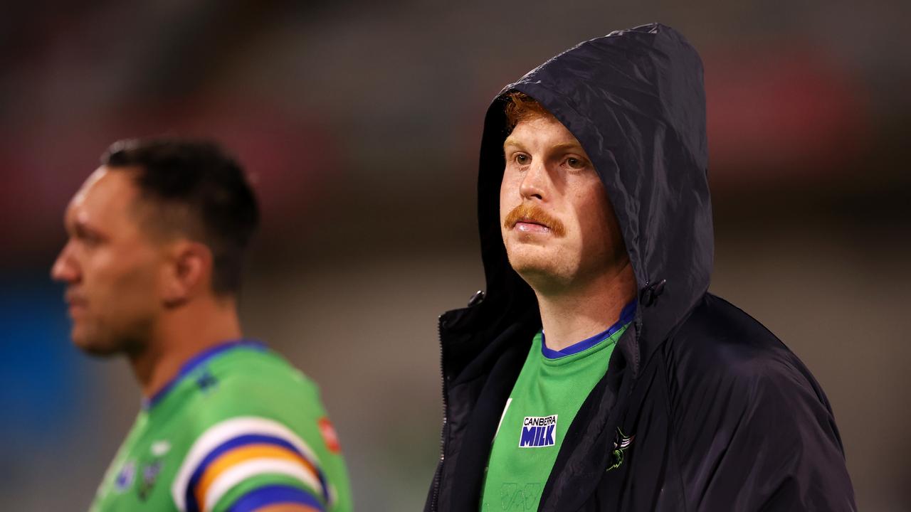 Canberra’s big red enforcer Corey Horsburgh wouldn’t look out of place in a Maroons jersey. Picture: Getty Images.