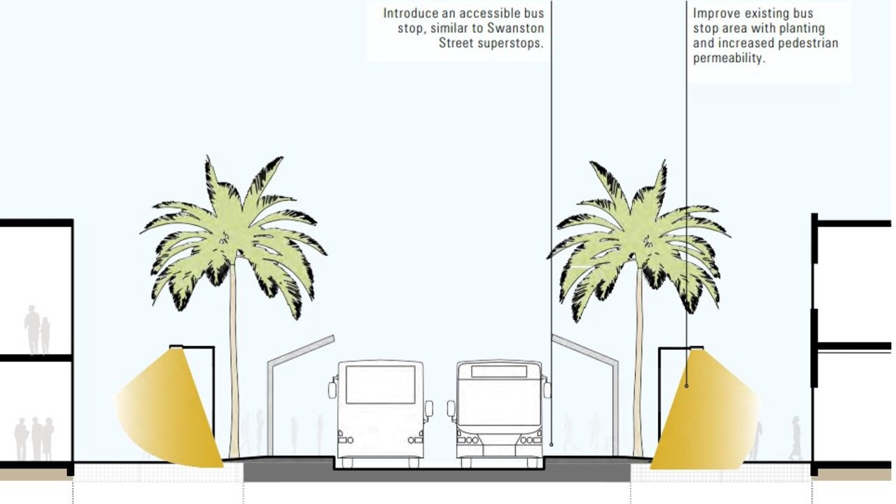 A concept drawing of a revamped Moorabool St bus exchange. Source: MGS Architects.