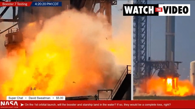 Elon Musk’s SpaceX Starship booster explodes at launch site