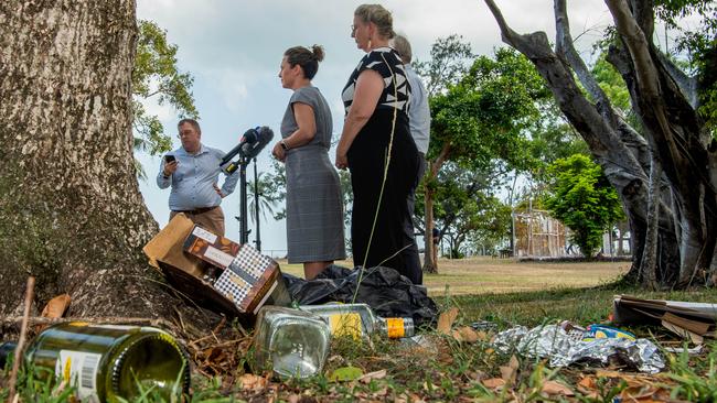 Chief Minister Lia Finocchiaro at Bundilla Beach in Darwin. The CLP will introduce new laws allowing police to arrest and fine nuisance public drinkers in the Northern Territory. Picture: Pema Tamang Pakhrin