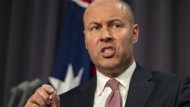 Treasurer Josh Frydenberg on Wednesday. Picture: Martin Ollman