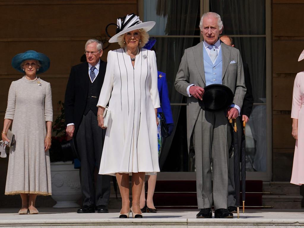 The King appeared in good health as he attended the party with Queen Camilla. Picture: AFP