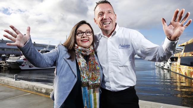 Owners of Asdowns of Dover Bed and Breakfast, Lorraine and Gary Ashdown are excited after Tourism Tasmania's Make Yourself at Home campaign launch. Picture: Zak Simmonds