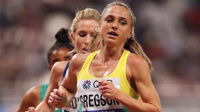 Genevieve Gregson competing at the World Athletics Championship in Doha. Picture: Christian Petersen/Getty Images