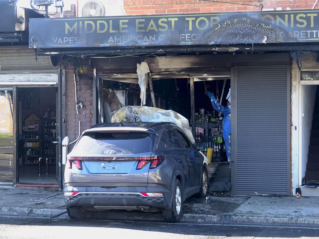 A tobacco store in Hadfield was destroyed in an alleged arson attack in May 2024. Picture: Valeriu Campan