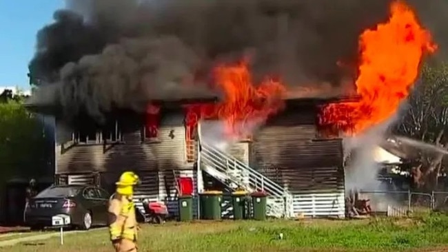 An inferno tears through a home in Chandler Street, Garbutt. Townsville teen Ben Stonehouse and Seth Gillespie, also 18, were killed in the aftermath of the devastating blaze, the cause of which is before the Coroner. Picture: Supplied