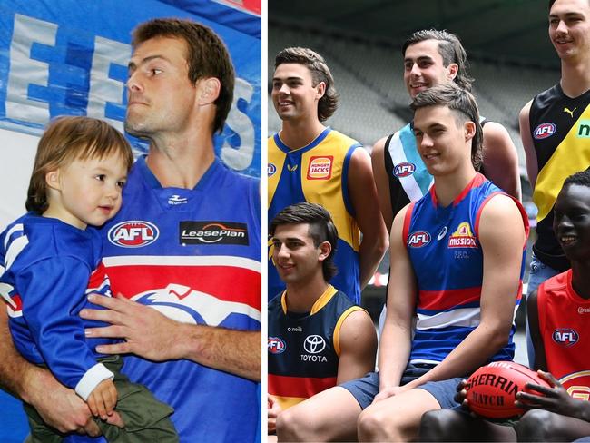 Sam as a boy and now as a giant. Photo: Getty Images