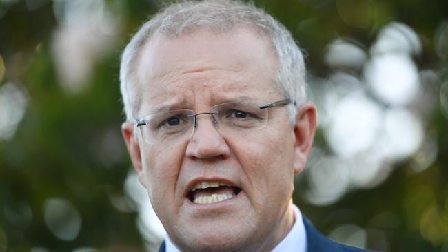 Prime Minister Scott Morrison speaks to the media at the Urrbrae Education Centre in Netherby, Adelaide, Tuesday, March 19, 2019. The Prime Minister is announcing the Adelaide City Deal. (AAP Image/David Mariuz) NO ARCHIVING