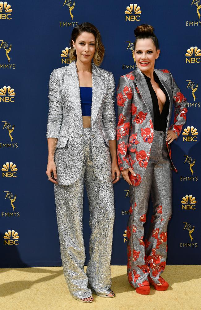 Silicon Valley stars Amanda Crew (L) and Suzanne Cryer look like total bosses in their suits. PicturGetty