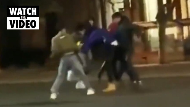 Wild brawl in Adelaide's CBD (7 News)