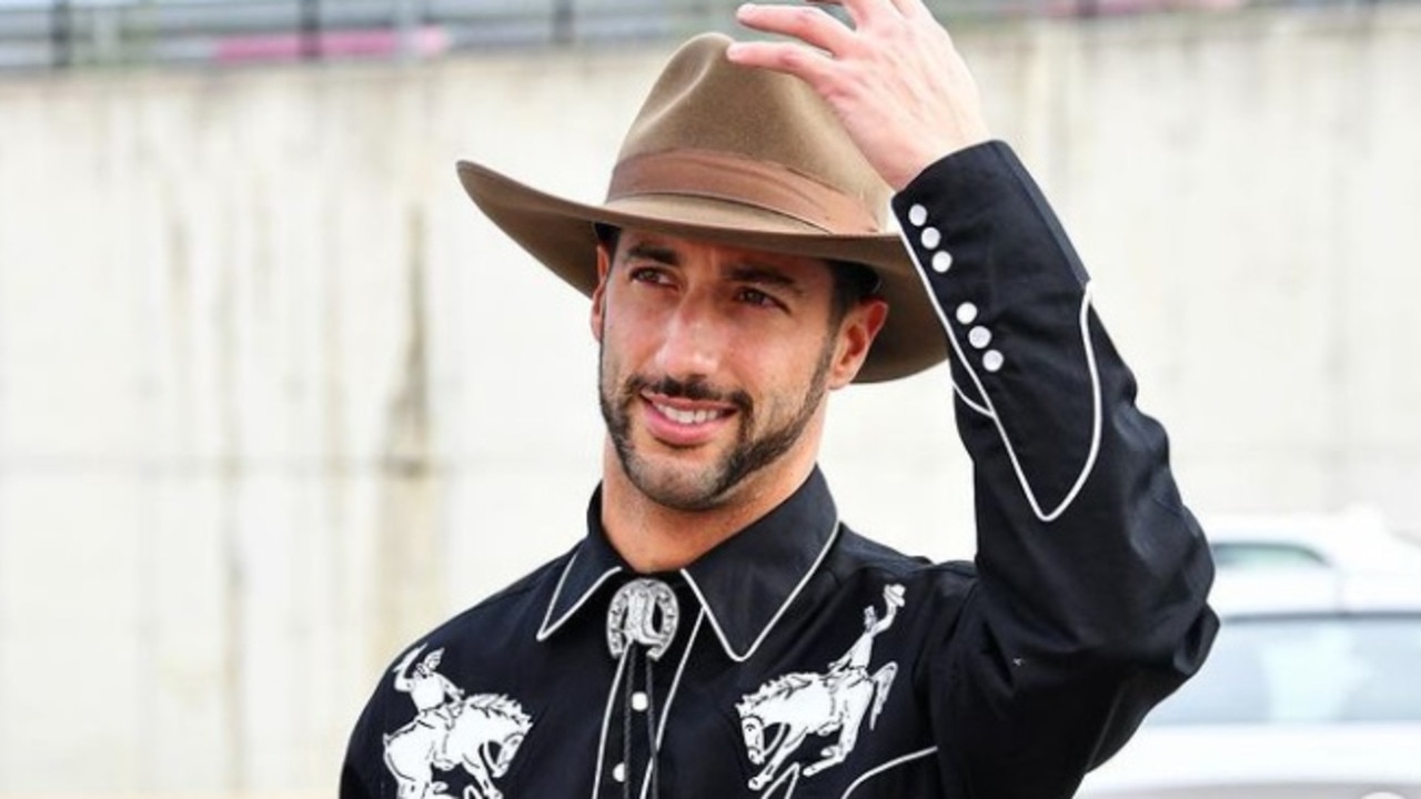 Daniel Ricciardo di berita Grand Prix AS, foto pakaian Texas, McLaren