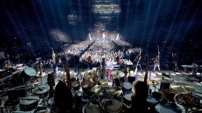 Hans Zimmer and his bandmates salute the crowd while touring North America in 2024. Picture: Suzanne Teresa