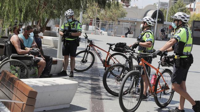 Some of the group in the Wellington St riot were allegedly causing trouble in nearby Yagan Square, pictured, shortly before the larger melee at the nearby train station. Picture: NCA NewsWire / Philip Gostelow