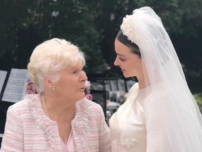 Miranda Kerr at her wedding with her grandmother, who has passed away.,