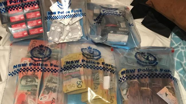 A six-month investigation has led to the arrest of four people and the seizure of drugs and cash from a brothel in Sydney’s north. Picture: NSW Police