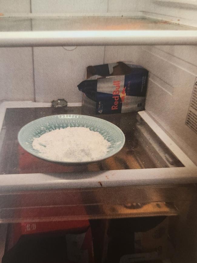 White powder in a bowl in Winslet’s fridge. Photo: Courts SA