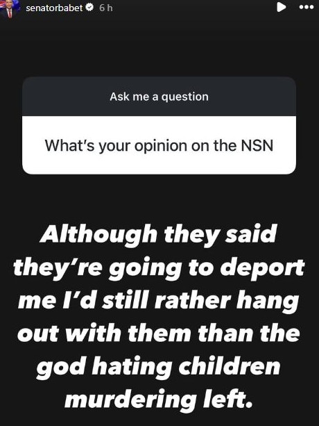 Senator Ralph Babet on Instagram: Supplied