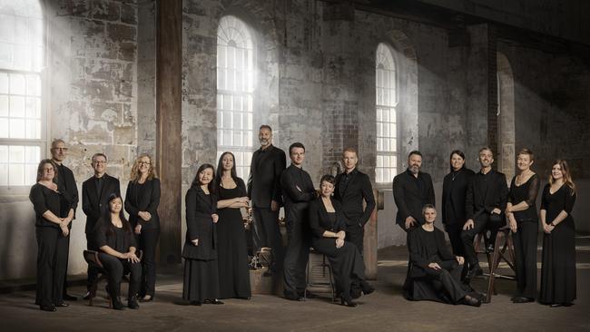 Sydney Chamber Choir with new director Sam Allchurch (centre). Picture: Pedro Greig