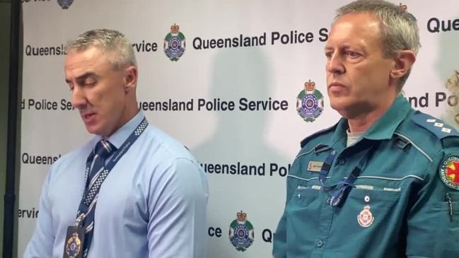 Detective Inspector Tom Armitt addresses media after seven children ingested an unknown substance, with a 15-year-old boy dying in North Mackay. October 1, 2021.