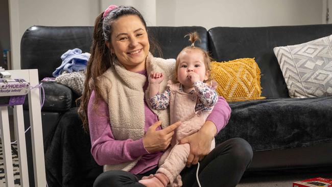 Emily Burke with daughter Phoebe. Picture: Brad Fleet