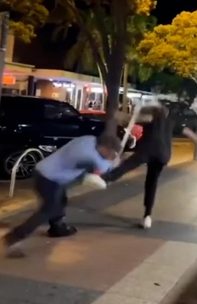 Video of partying youth attacking, kicking elderly man to the ground, Ocean St, Maroochydore. Picture – Instagram.