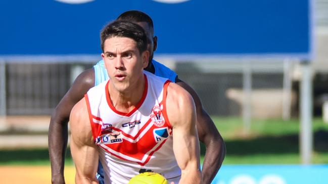 Brodie Carroll has been impressed with his side’s composure in the 2022-23 NTFL season. Picture: Celina Whan / AFLNT Media.