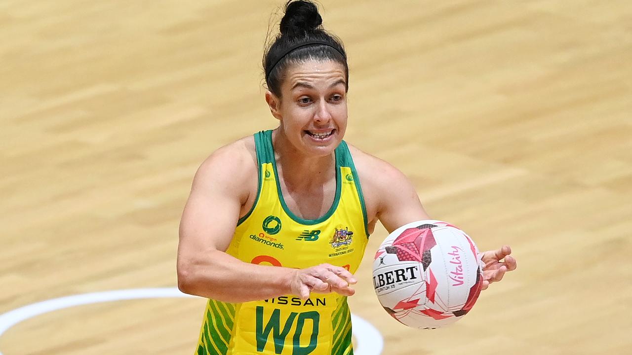 Ash Brazill in action for the Diamonds. Picture: Alex Davidson/Getty Images