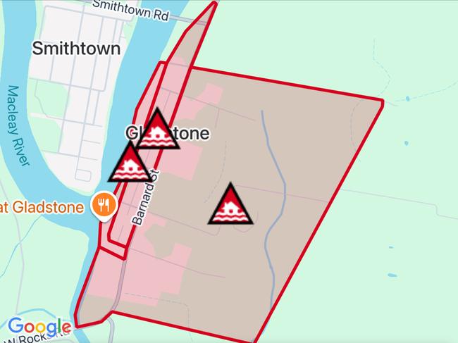 NSW floods: Suburbs at risk. Picture: Hazards Near Me NSW