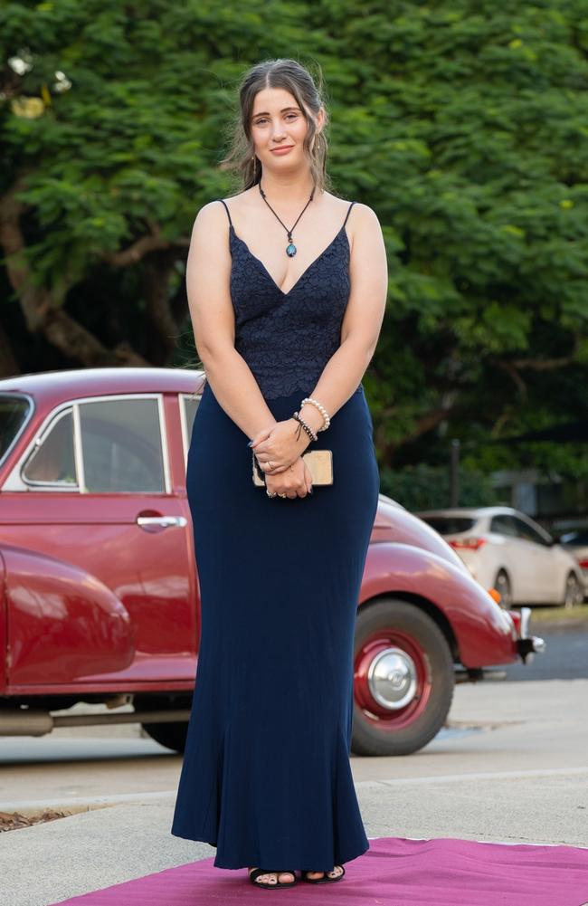 Maria Adams, graduating class of 2023, arrives at St Patrick’s Formal on Friday, May 5, 2023. Gympie, Queensland. Picture: Christine Schindler