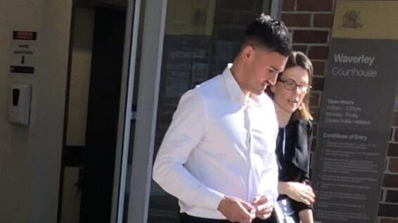 Daniel Windsor (left) leaving court with his lawyer.