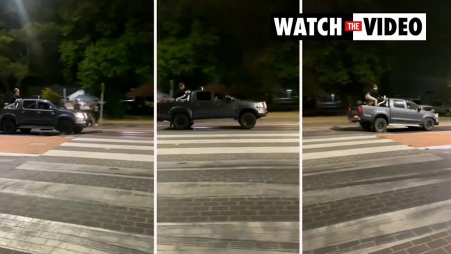 Hoon driver captured jumping over speed bump