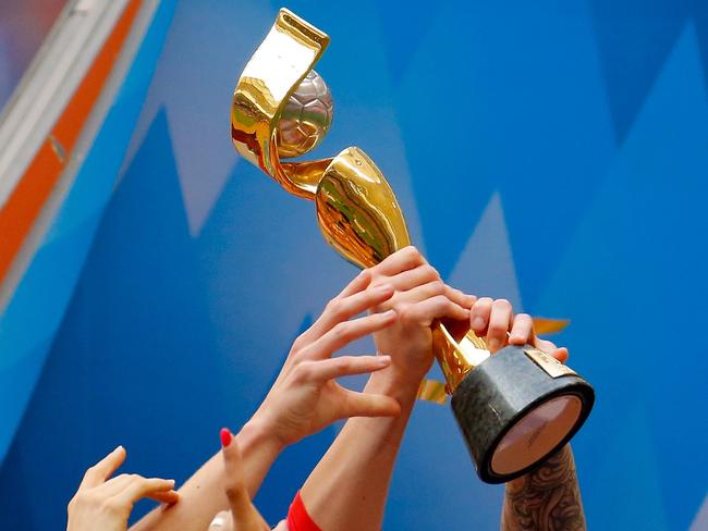 The World Cup Trophy as the United States celebrates after winning the FIFA Women's World Cup. Picture: Kevin C. Cox/Getty Images