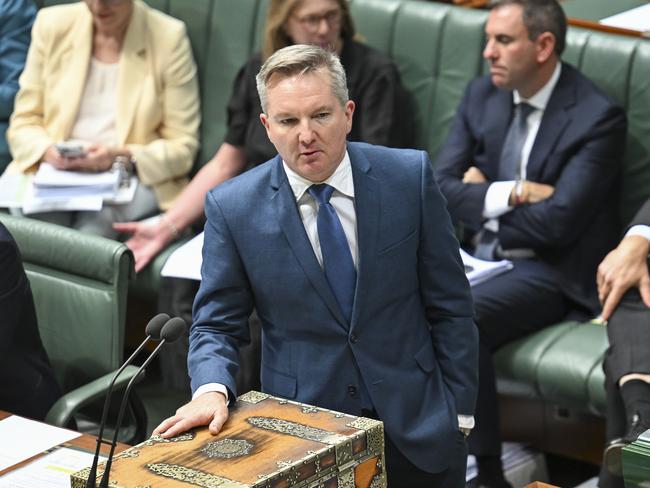 CANBERRA, AUSTRALIA  - NewsWire Photos - November 27, 2024: Minister for Climate Change and Energy of Australia, Chris Bowen during Question Time at Parliament House in Canberra. Picture: NewsWire / Martin Ollman