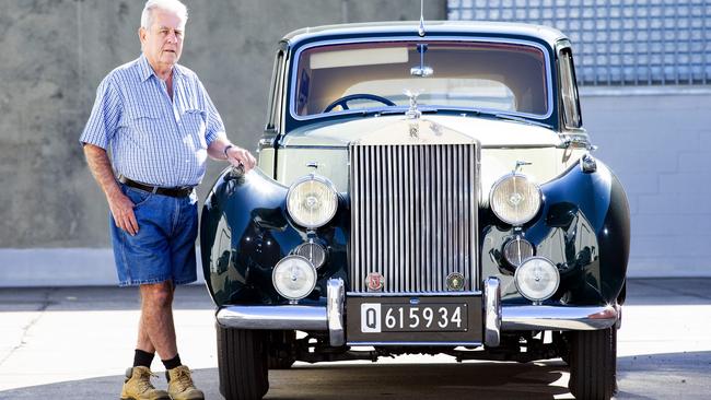 Barry Sparks with a 1952 Rolls-Royce Silver Dawn. Picture: AAP/Richard Walker