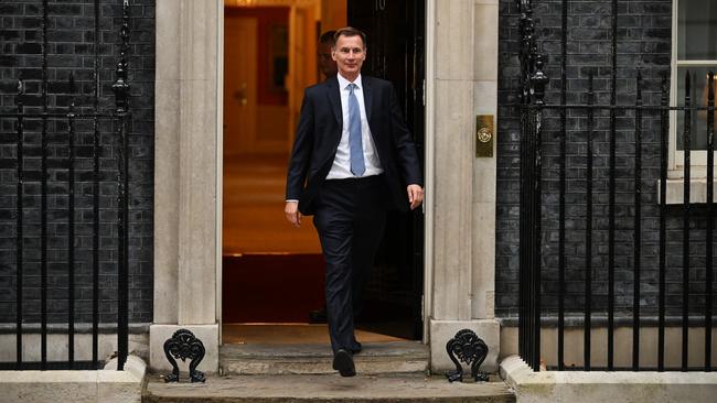 Jeremy Hunt leaves 10 Downing Street after his appointment on Friday. Picture: Getty Images