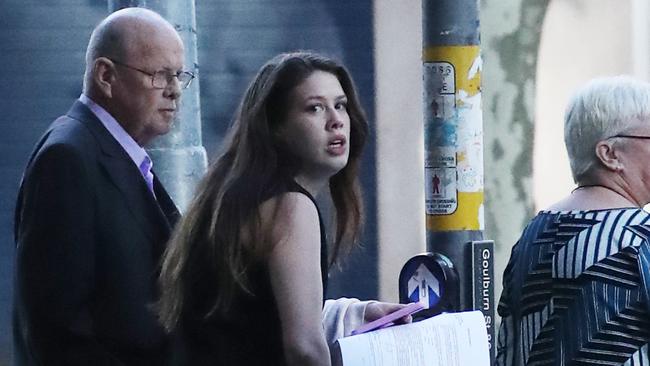 Molly Cahill, 24, leaves the Downing Centre Local Court on bail after she was jailed for a hit-and-run in Sydney's south in 2019. Picture: NCA NewsWire / David Swift.