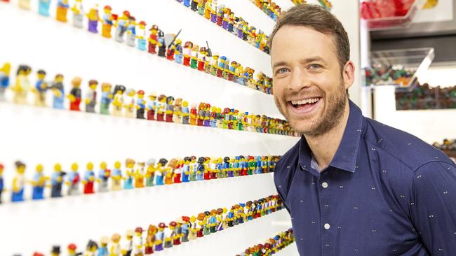 Hamish Blake and his Lego Masters support cast.