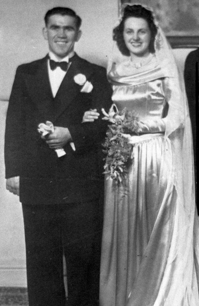 Lou and Edna Richards on their wedding day.