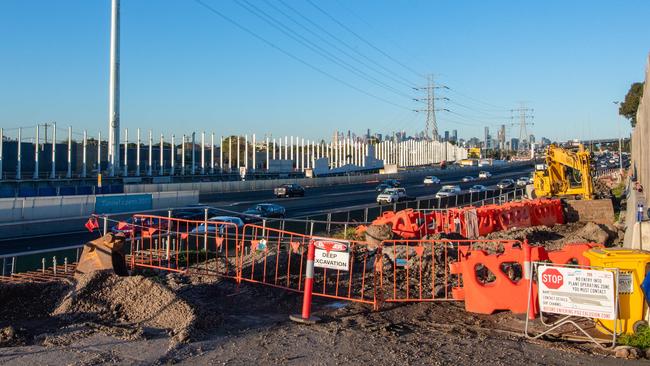 Work on the West Gate Tunnel grinds to a halt. Picture: Jason Edwards