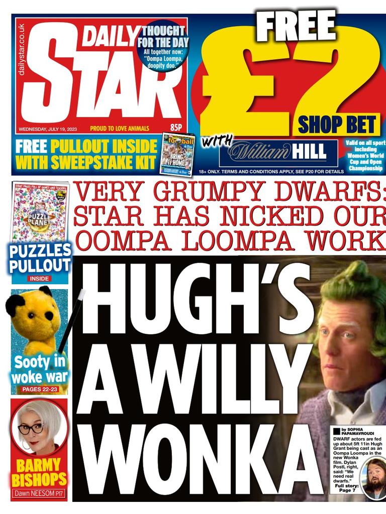 The front page of the Daily Star for Wednesday 19 July 2023.