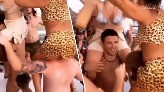 Sam and Luke Burgess party on a boat in Cabo, Mexico