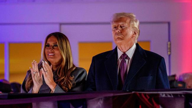 U.S. President-elect Donald Trump and wife Melania Trump attend a private party and fireworks show at Trump National Golf Club on January 18, 2025 in Sterling, Virginia. Picture: AFP