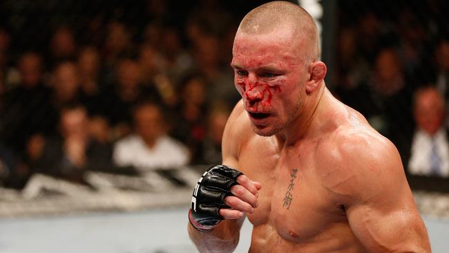 Georges St-Pierre during his middleweight title fight against Michael Bisping.