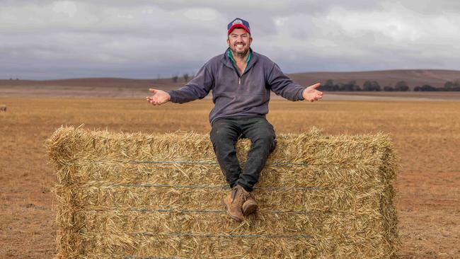 Caltowie Farmer James Moore delivering his share of the hay run to his property on Friday. Picture: Ben Clark