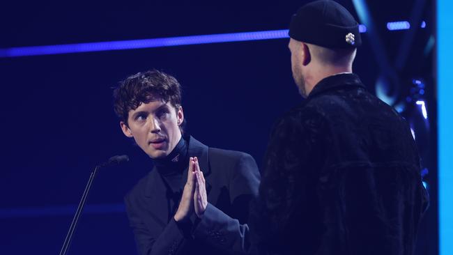 Troye Sivan and Styalz Fuego picked up a couple of awards for their banger Rush. Picture: Mark Metcalfe/Getty