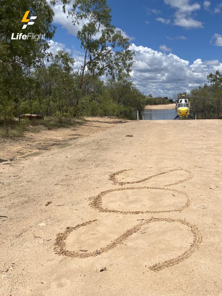 The Lifeflight rescue crew spotted the pair’s call for help. Picture: Supplied