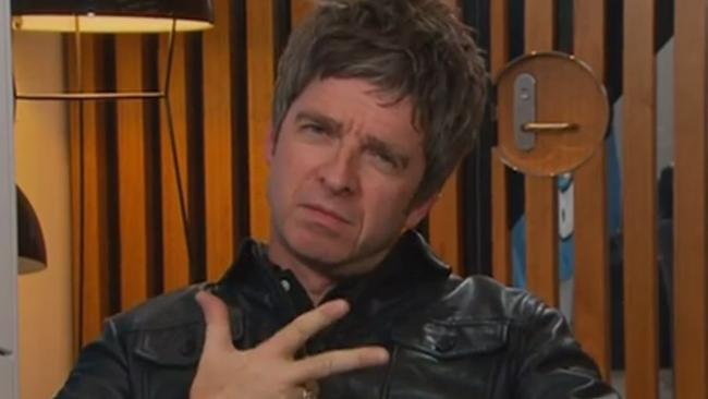 Noel Gallagher lets off an F bomb during an interview on The Project. Picture: Channel 10