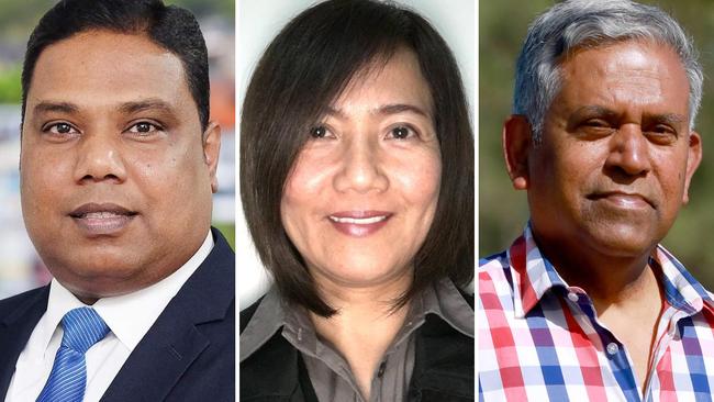 (L-R) Pradeep Pathi, Carol Israel and Susai Benjamin have been elected for Ward 3 of Blacktown Council.