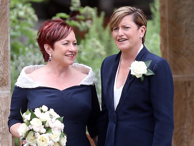 Christine Forster and Virginia Edwards were married in Sydney. Picture: Diimex